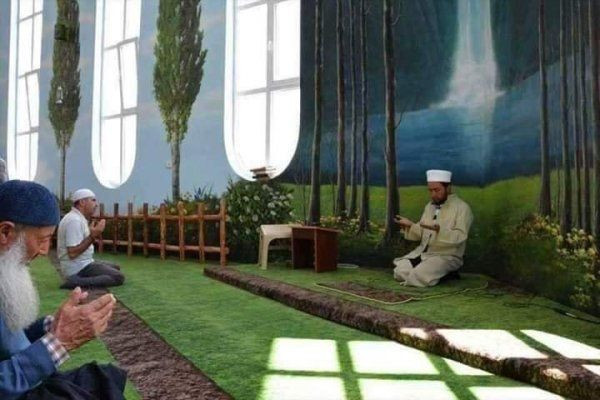 Kırşehir'deki Hamidiye Camii'nin içi 'cennet' izlenimi veriyor Bakara suresinden esinlendi - Resim: 1