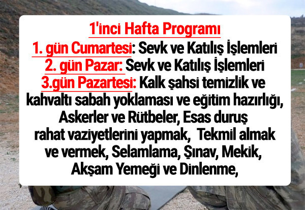 Bedelli askerlik 3 haftalık programı! Silah eğitimi yemin töreni ve... - Resim: 3