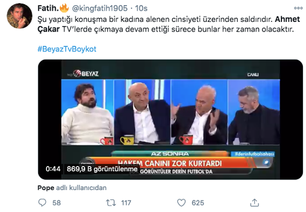 Beyaz TV'de Ahmet Çakar'ın Hande Sümertaş'a tehditvari sözlerine büyük tepki - Resim: 1