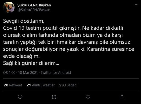 Sarıyer Belediye Başkanı covid-19'a yakalandı: Ne yazık ki... - Resim: 0