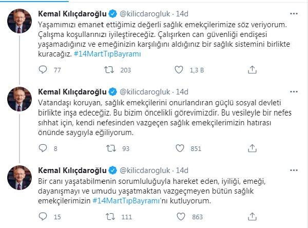 Kemal Kılıçdaroğlu'ndan 14 Mart Tıp Bayramı mesajı - Resim: 0