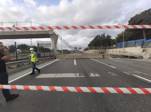 Dehşet anları! Eyüpsultan'da üst geçit çöktü yol trafiğe kapatıldı - Resim: 3
