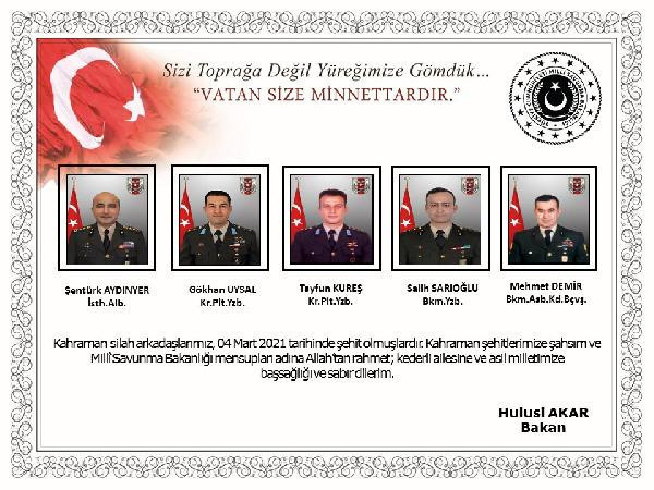 Milli Savunma Bakanı Hulusi Akar'dan Bitlis şehitleri için başsağlığı mesajı - Resim: 2