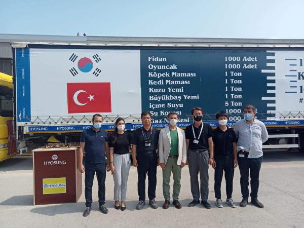 Güney Kore firmasının Muğla ve Kastamonu'ya gönderdiği yardım TIR'ındaki yazı takdir topladı - Resim: 0