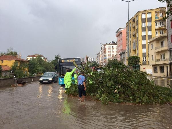 5 dakikada şehir göle döndü ağaçlar devrildi - Resim: 2