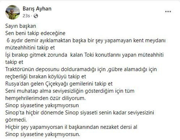 CHP'li belediye başkanı ve AK Parti ilçe başkanı birbirine girdi: Sinop senin kadar seviyesizini görmedi - Resim: 0