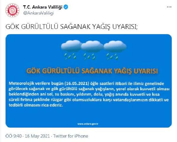 Ankara Valiliği'nden sağanak yağış uyarısı - Resim: 0