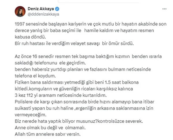 Açıklamaları gündeme bomba gibi düştü! Bakanlık Deniz Akkaya'nın kızı için harekete geçti - Resim: 0