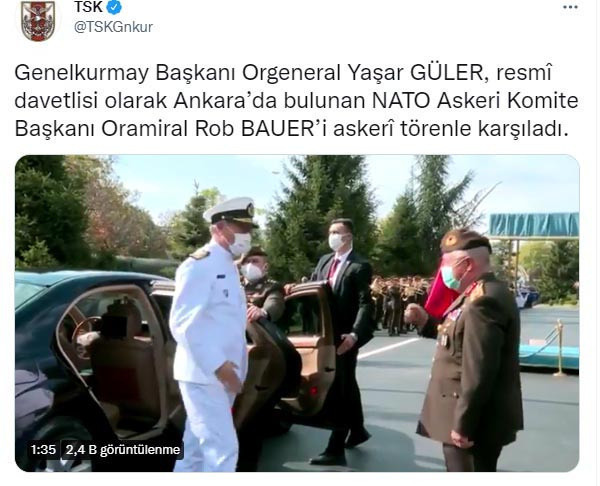 Orgeneral Yaşar Güler, NATO Askeri Komite Başkanı ile görüştü - Resim: 0