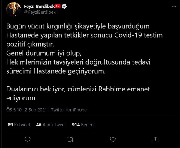 Sosyal medyadan duyurdu! AK Partili Feyzi Berdibek koronaya yakalandı - Resim: 0