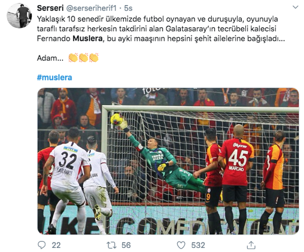 Fernando Muslera bu ayki maaşını şehit ailelerine bağışladı - Resim: 1