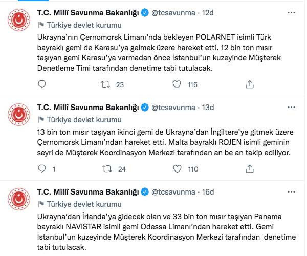 Mısır yüklü 3 gemi Ukrayna'dan peş peşe yola çıktı - Resim: 0