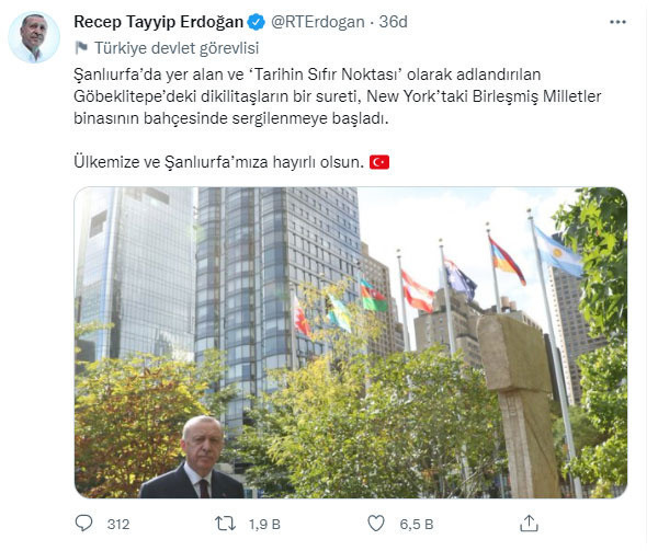 Göbeklitepe BM'de sergileniyor! Cumhurbaşkanı Erdoğan'dan paylaşım - Resim: 0