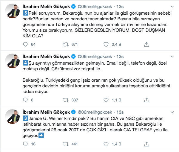 Melih Gökçek CHP'li Mehmet Bekaroğlu'na Amerikalı kadınla sır görüşmesini sordu - Resim: 0