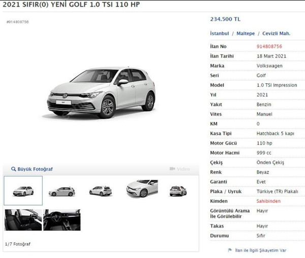 Fırsatçılar 49 bin 500 lira farkla satıyor! Volkswagen Golf'ün ikinci el fiyatları fırladı - Resim: 0