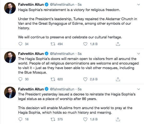 İletişim Başkanı Altun'dan 'Ayasofya' açıklaması - Resim: 0