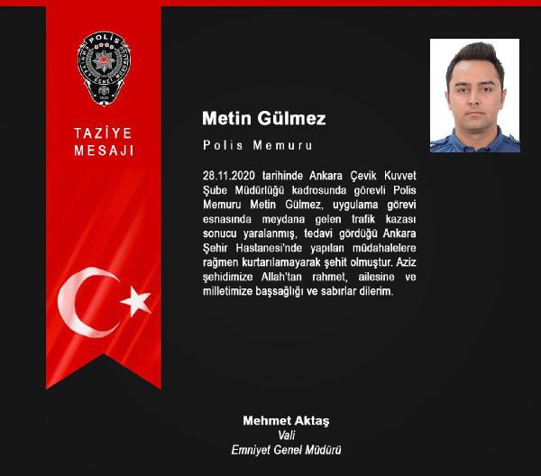 Ankara'dan acı haber! Kazada yaralanan polis memuru şehit oldu - Resim: 0