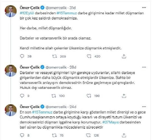 AK Parti Sözcüsü Ömer Çelik: Her darbe, millet düşmanlığıdır - Resim: 0