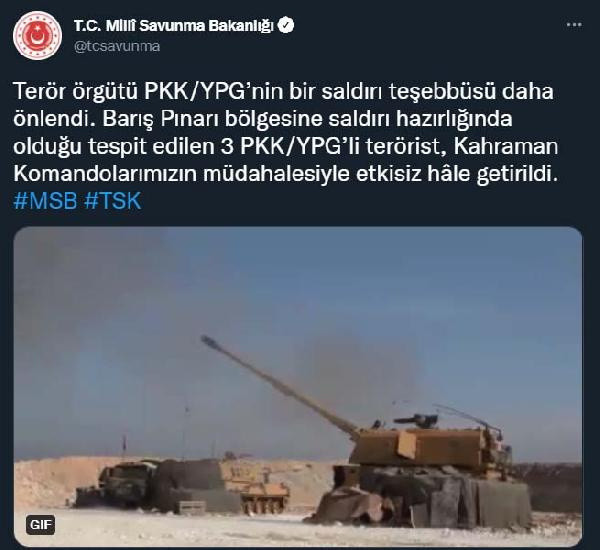 MSB: Saldırı hazırlığındaki 3 terörist etkisiz hale getirildi - Resim: 0