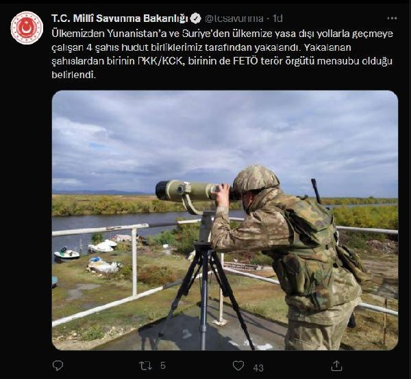 Milli Savunma Bakanlığı: Kaçak geçiş yapmaya çalışan 4 kişi yakalandı - Resim: 0