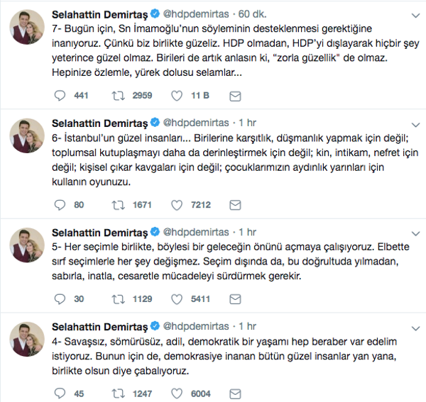 Selahattin Demirtaş seçim çağrısı yaptı İmamoğlu'na destek verdi - Resim: 0