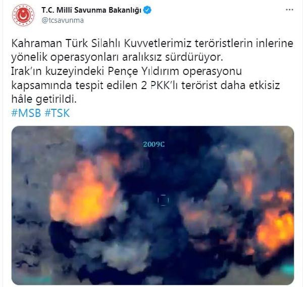 Irak'ın kuzeyine operasyon 2 PKK'lı etkisiz hale getirildi - Resim: 0