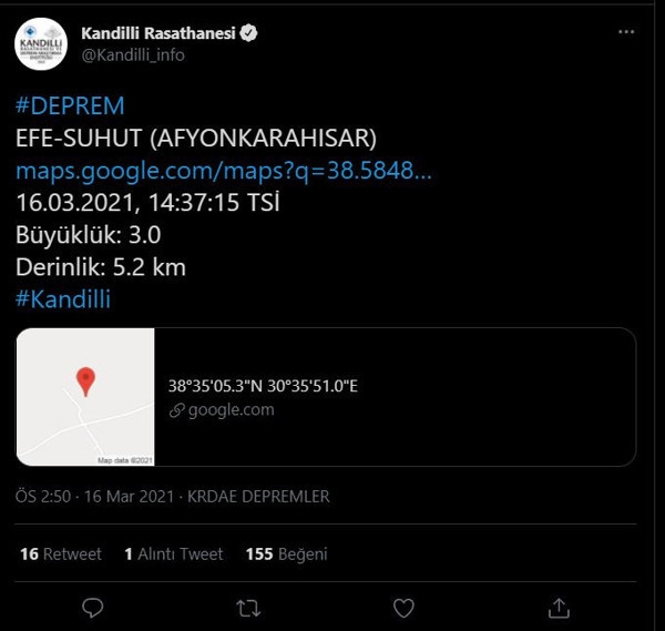 Afyonkarahisar Şuhut'ta korkutan deprem! AFAD ve Kandilli'den açıklama geldi - Resim: 1