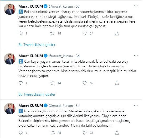 Bakan Murat Kurum: İstanbul'da çöken binanın çevresindeki 4 bina tahliye edildi - Resim: 0