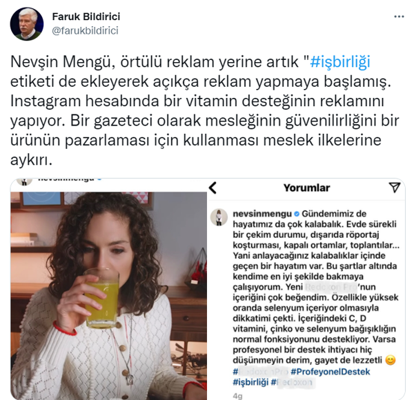 'Artık açıkça yapıyor' deyip Faruk Bildirici Nevşin Mengü'ye tepki gösterdi: Mesleğe aykırı - Resim: 0