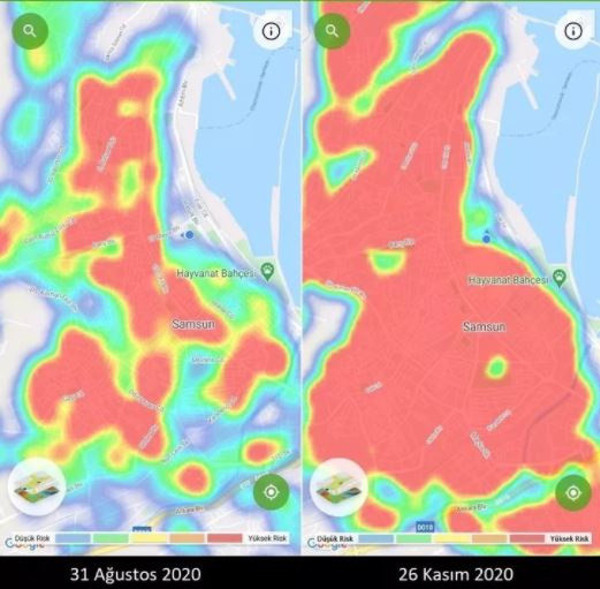 Fahrettin Koca örnek il olarak gösterdi! Samsun'da harita kıpkırmızı oldu - Resim: 0