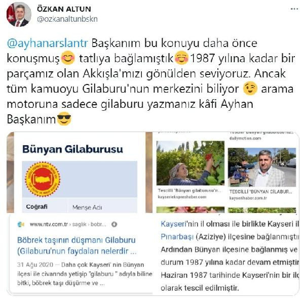 Kayseri'de 'gilaburu' iki başkanı karşı karşıya getirdi! Twitter'dan atıştılar - Resim: 0
