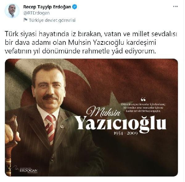 Cumhurbaşkanı Erdoğan Muhsin Yazıcıoğlu'nu andı - Resim: 0