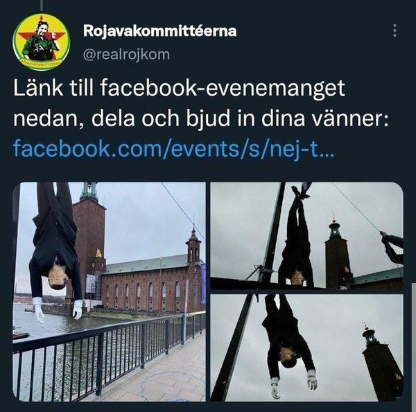 İsveç'in göbeğinde Cumhurbaşkanı Erdoğan'ın maketini astılar! NATO dilenen ülkede PKK at koşturuyor - Resim: 3