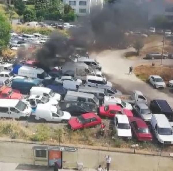 Kartal Yediemin Otoparkı'nda korkutan anlar çok sayıda araç yandı - Resim: 2