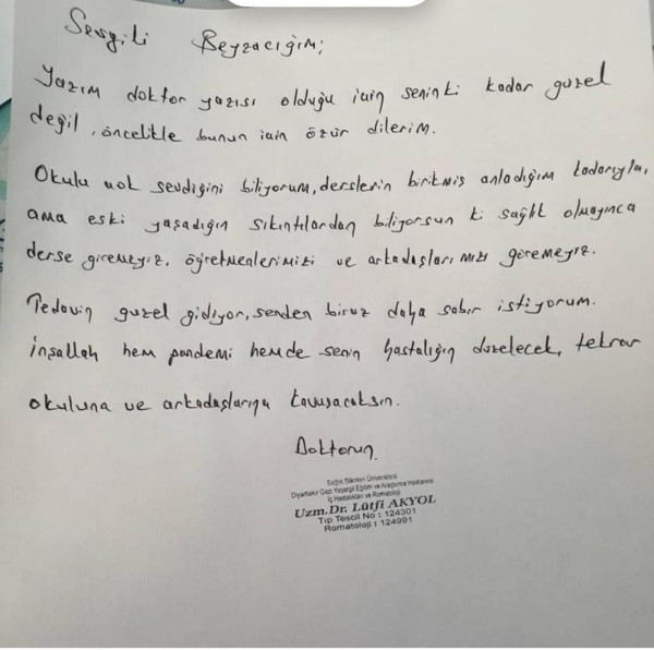 Diyarbakır'da doktora gelen mektup görenleri duygulandırdı: İzin verin - Resim: 1