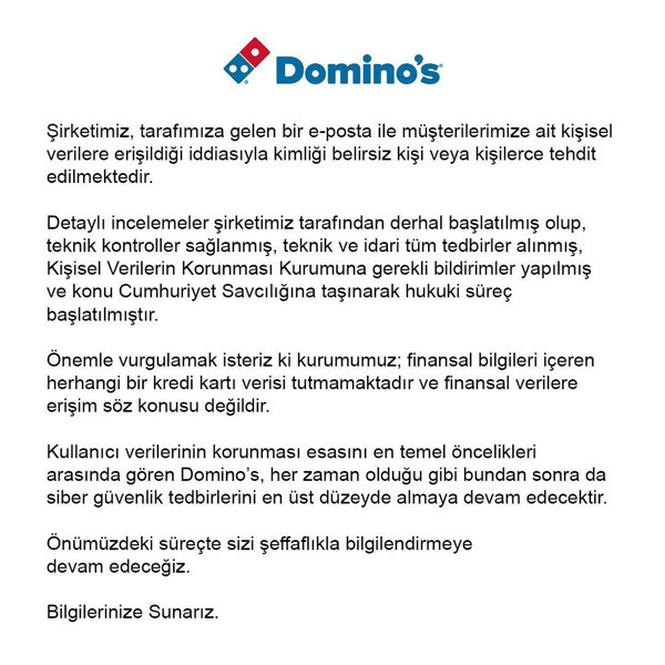 Şifrenizi hemen değiştirin! Yemeksepeti'nden sonra Dominos Pizza'ya siber saldırı şoku: Müşterilerini uyardı - Resim: 0