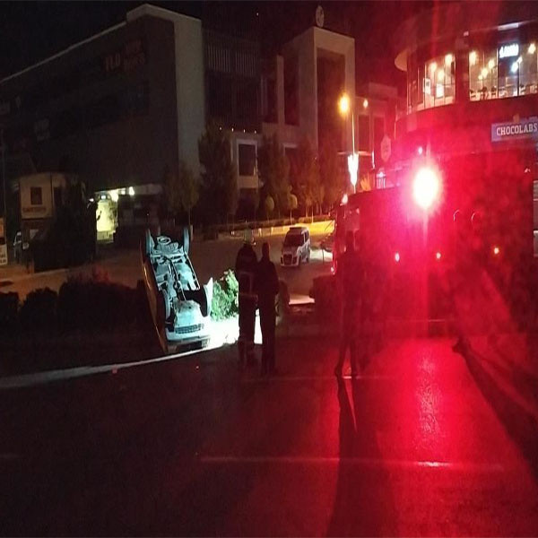 Çorum'da korkunç kaza! Otomobili takla attı, ölümden kıl payı kurtuldu - Resim: 0