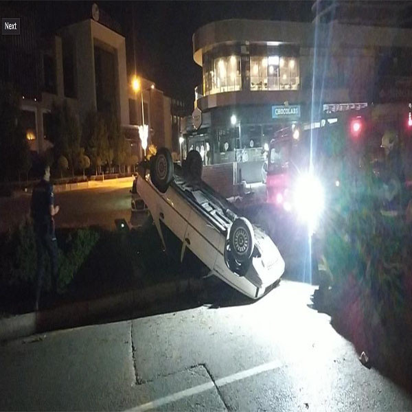 Çorum'da korkunç kaza! Otomobili takla attı, ölümden kıl payı kurtuldu - Resim: 1