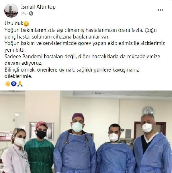 Başhekim İsmail Altıntop yoğun bakımdaki son durumu açıkladı: Solunum cihazına bağlananlar var - Resim: 0