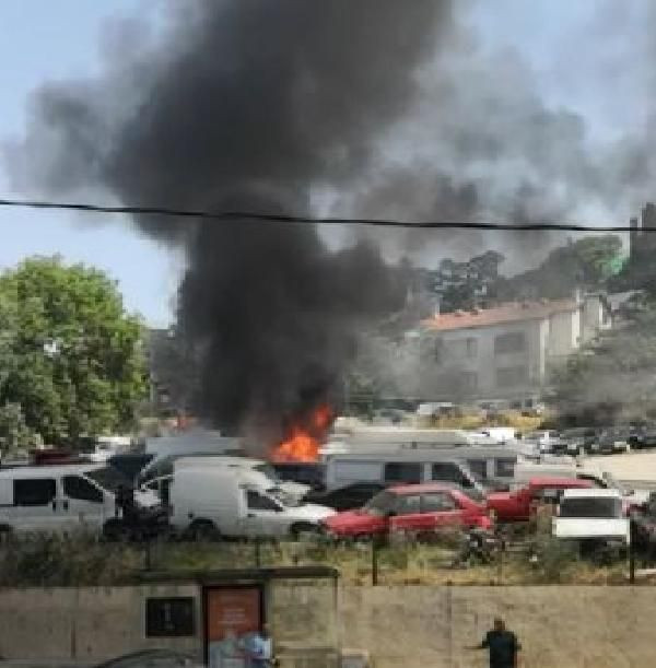 Kartal Yediemin Otoparkı'nda korkutan anlar çok sayıda araç yandı - Resim: 1