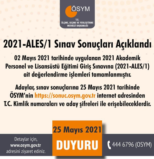 ÖSYM duyurdu! 2021-ALES/1 sınav sonuçları açıklandı - Resim: 0