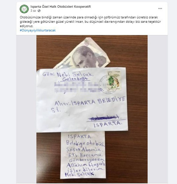 Isparta'da belediyeye gelen mektup herkesi duygulandırdı - Resim: 0