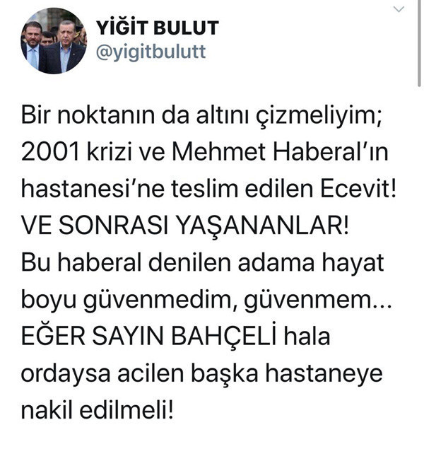 Yiğit Bulut'un Devlet Bahçeli paylaşımları MHP'yi kızdırdı! Sarhoş ayyaş - Resim: 0