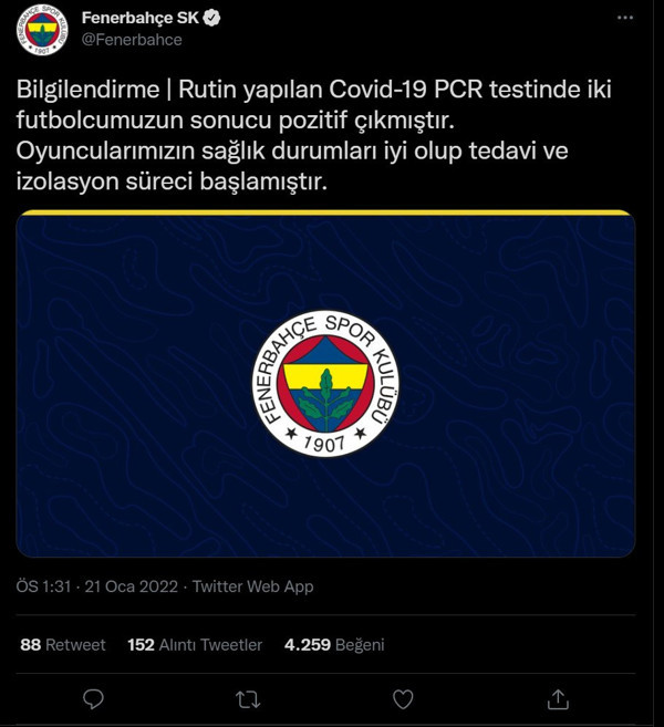 Fenerbahçe'de covid-19 şoku! 2 futbolcunun testi pozitif çıktı - Resim: 0