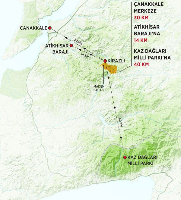 Kaz Dağları'ndan neler oluyor? Ağaçların kesildiği altın aranan alanın haritası - Resim: 1