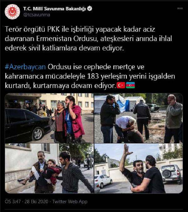 MSB'den Ermenistan'ın kalleş saldırısına ilişki açıklama - Resim: 0