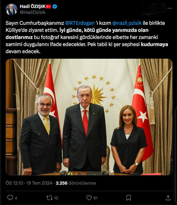 Gazeteci Hadi Özışık, Cumhurbaşkanı Erdoğan'ı ziyaret etti - Resim: 0