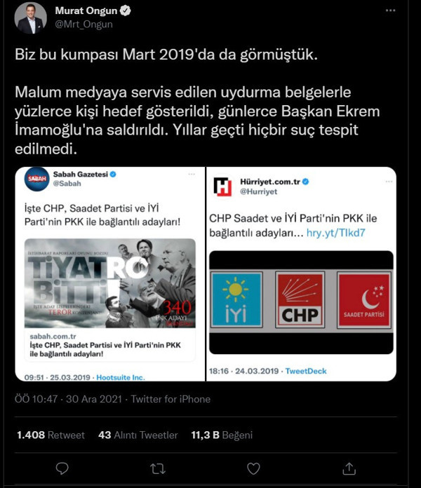 İBB sözcüsü Murat Ongun duyurdu! CNN Türk yayına katılma isteğini kabul etmedi - Resim: 1