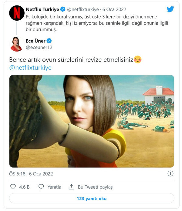 Netflix'in 'psikolojide 3 dakika kuralı' göndermesine Ece Üner’den olay yanıt! - Resim: 0