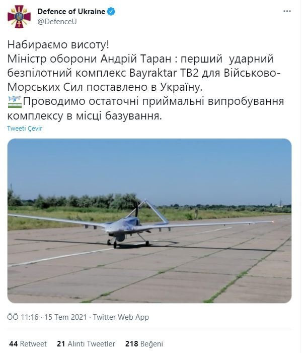 Türkiye'den Ukrayna'ya Bayraktar TB2 teslimatı! Ülke bakanlığı böyle duyurdu - Resim: 0